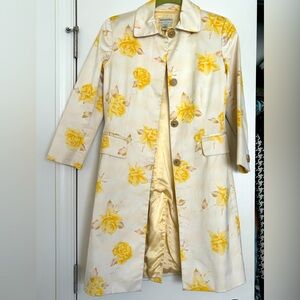 Banana republic yellow floral spring/summer tailored jacket. Size S
